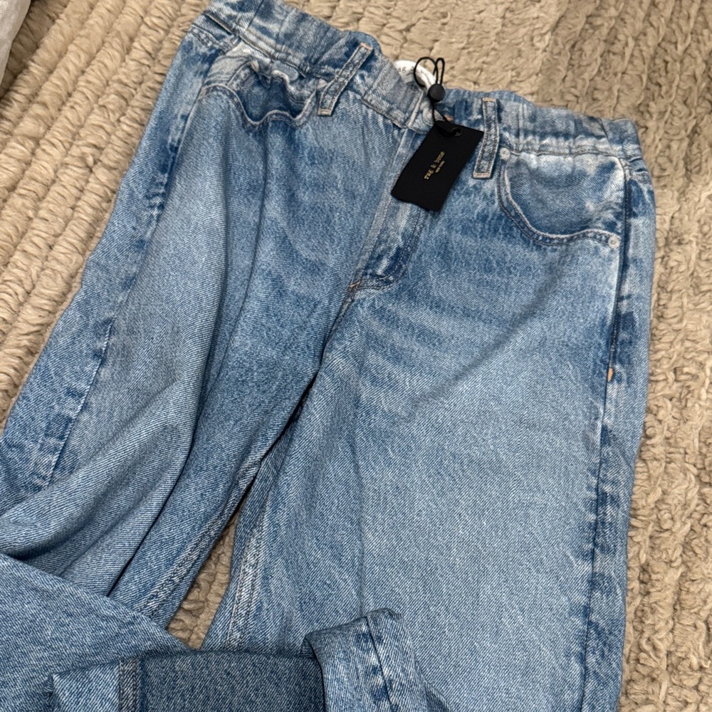 rag & bone BRAND NEW w tags Miramar wide leg jeans comfy material elastic waist